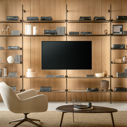 Modul-Bücherregal - TECHWALL - Riflessi - Decke/Boden / modern / Aluminium