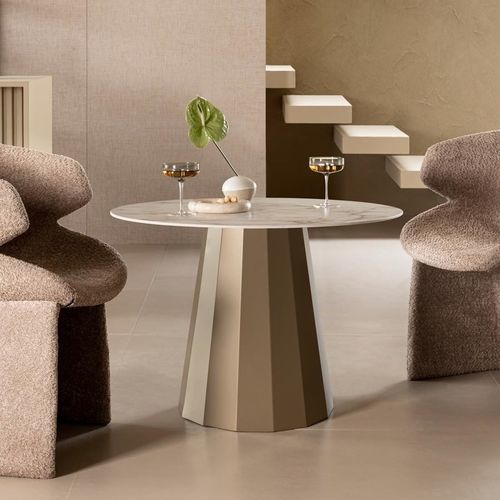 Moderner Bistrotisch - BISTROT - Riflessi - aus lackiertem Metall / Keramik / Gestell aus Metall