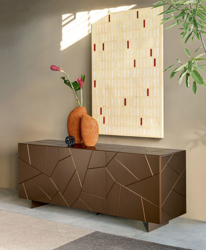Modernes Sideboard - SEGNO - Riflessi - lackiertes Holz / mit Schwingtür / mit Kufengestell