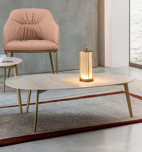 Moderner Couchtisch - COFFEE - Riflessi - Kristall / Holz / Keramik