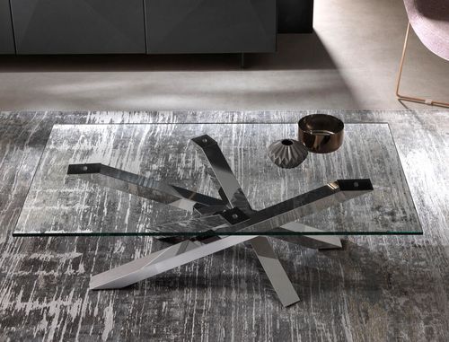 Moderner Couchtisch - SHANGAI - Riflessi - Kristall / Keramik / Gestell aus Aluminium