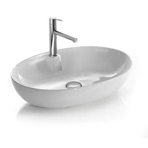 Aufsatzwaschbecken - L604 - A. e T. ITALIA - Keramik / Mischbatterie / oval