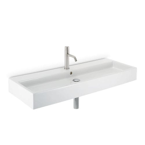 Wandhängendes Waschbecken - L279 - A. e T. ITALIA - Keramik / Mischbatterie / rechteckig