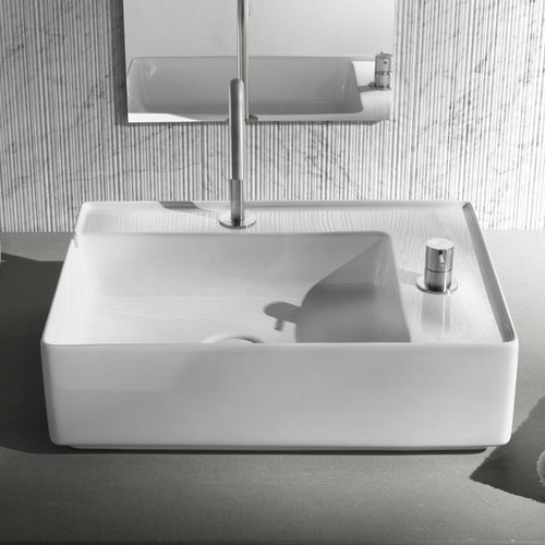Wand-Waschbecken - L640 - A. e T. ITALIA - Keramik / rechteckig / 2-Loch