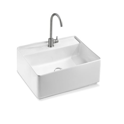 Wand-Waschbecken - L648 - A. e T. ITALIA - Keramik / quadratisch / 1-Loch