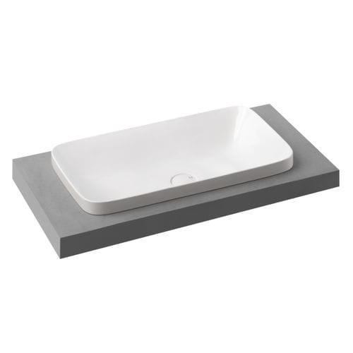 Einbauwaschbecken - L665 - A. e T. ITALIA - Keramik / mit integrierter Waschtischplatte / rechteckig