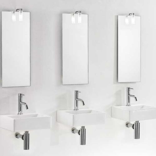 Wand-Waschbecken - L287 - A. e T. ITALIA - Keramik / mit verstellbarem Spiegel / rechteckig
