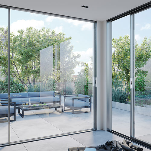 Glasschiebetür - NC-S 175 HES LUX - METRA Building - Aluminium / mit Doppelverglasung / zweiflügelig
