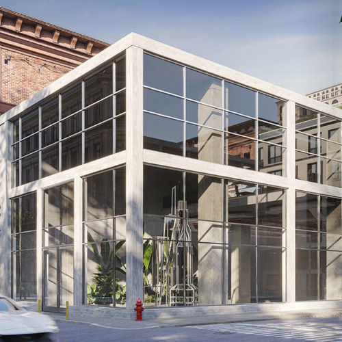 Paneel-Vorhangfassade - POLIEDRA SKY TECH 50 AOC  - METRA Building - aus Aluminium und Glas / Glas / Dekor