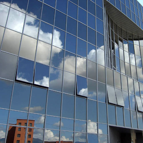Paneel-Vorhangfassade - POLIEDRA-SKY 60 - METRA Building - aus Aluminium und Glas / Akustik / Spiegel