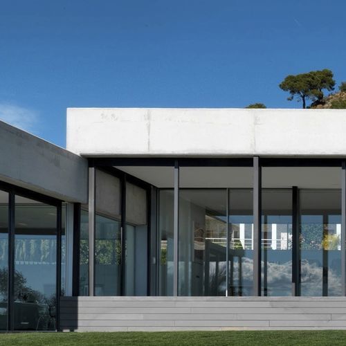 Glasschiebetür - NC-S 175 HES LUX - METRA Building - Aluminium / mit Doppelverglasung / zweiflügelig