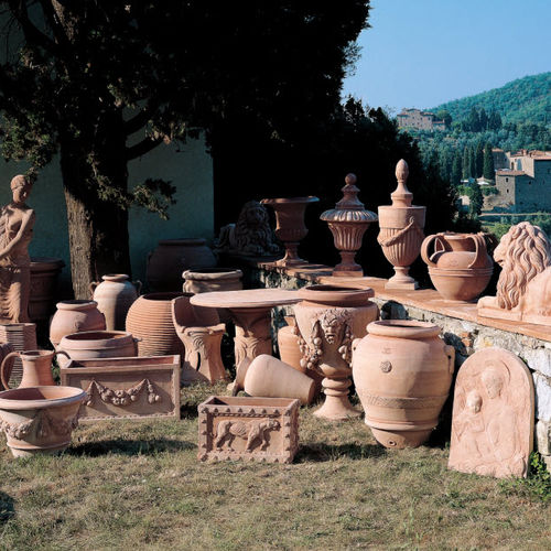 Klassische Vase - ARTISTIC - Manetti Gusmano & figli - Sannini Impruneta - Terrakotta / handgefertigt / rot