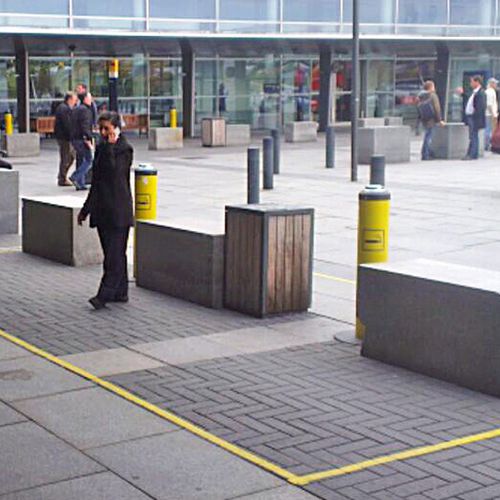Sockel-Aschenbecher - QLEANUP™ - Smoke Free Systems - Stahl / Aluminium / für den Außenbereich