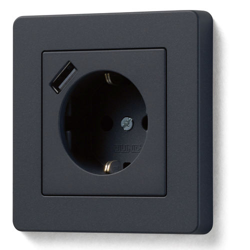 USB-Steckdose - A FLOW with USB ports - ALBRECHT JUNG GMBH & CO. KG - Mehrfach / wandmontiert / Unterputz