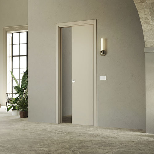 Tür für Innenbereich - Luminox - Ermetika - Holz / Schiebe / modern