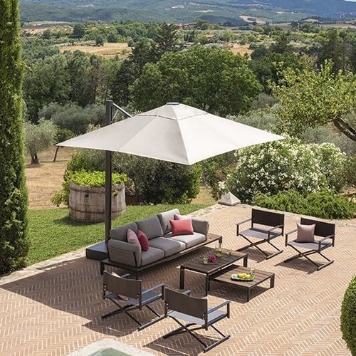Rechteckiger Sonnenschirm - Trevi - EMU - Ampel / Aluminium / windfest