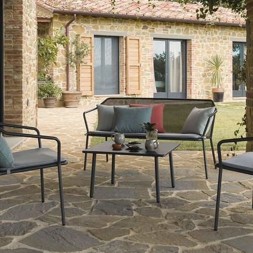 Moderner Couchtisch - Darwin   - EMU - Stahl / Gestell aus Metall / quadratisch