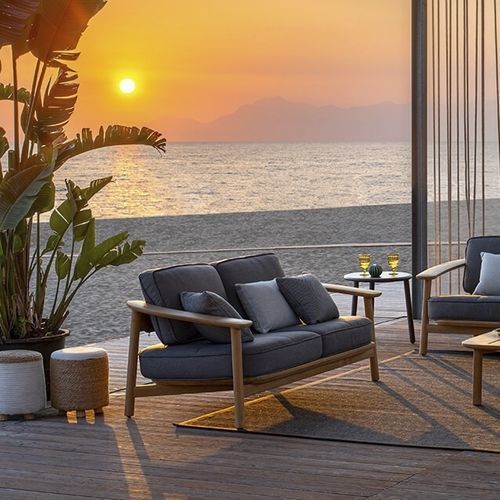 Modernes Sofa - Twins - EMU - für Außenbereich / Stoff / mit Armlehnen