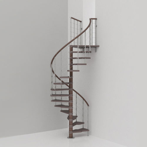 Wendeltreppe - GENIUS 010 + 2:EASY - FONTANOT - ALBINI & FONTANOT - Holzstufen / mit Edelstahlstruktur / modern