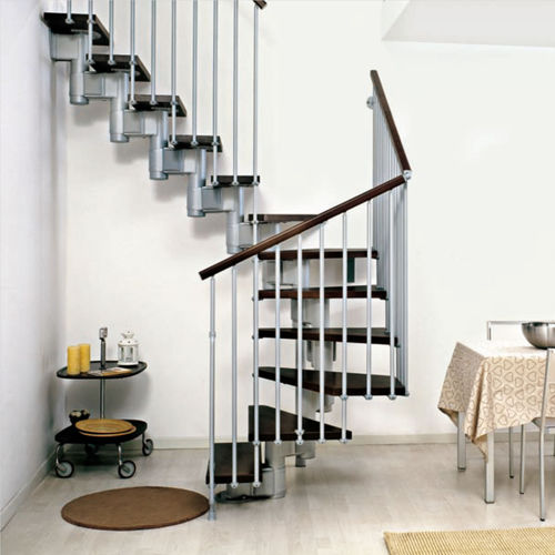 Halbgewendelte Treppe - ARKÈ : KOMPACT - FONTANOT - ALBINI & FONTANOT - Holzstufen / mit Metallstruktur / modern