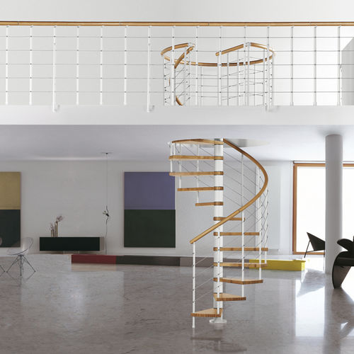 Wendeltreppe - GENIUS  - FONTANOT - ALBINI & FONTANOT - Holzstufen / mit Stahlstruktur / modern