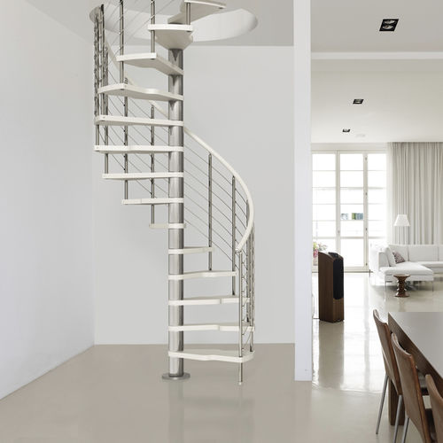 Wendeltreppe - GENIUS 050 + 2:EASY - FONTANOT - ALBINI & FONTANOT - Holzstufen / mit Metallstruktur / modern