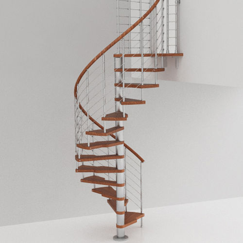 Wendeltreppe - GENIUS 060 + 2:EASY - FONTANOT - ALBINI & FONTANOT - Holzstufen / mit Metallstruktur / modern