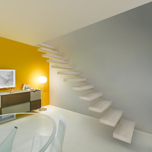 Gerade Treppe - WALL - FONTANOT - ALBINI & FONTANOT - Holzstufen / modern / Fertig