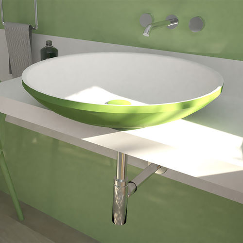 Aufsatzwaschbecken - CONCA - Technova S.r.l. - Pietraluce® / individuell gestaltbar / zweifarbig