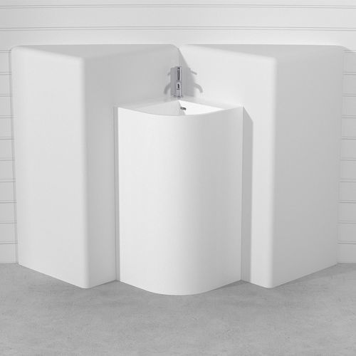 Bodenstehendes Waschbecken - ANGLE - Technova S.r.l. - Pietraluce® / individuell gestaltbar / für Eckeinbau
