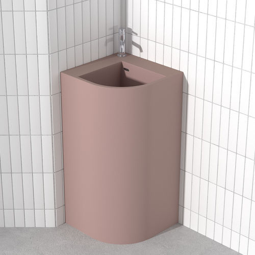 Bodenstehendes Waschbecken - ANGLE - Technova S.r.l. - Pietraluce® / individuell gestaltbar / für Eckeinbau