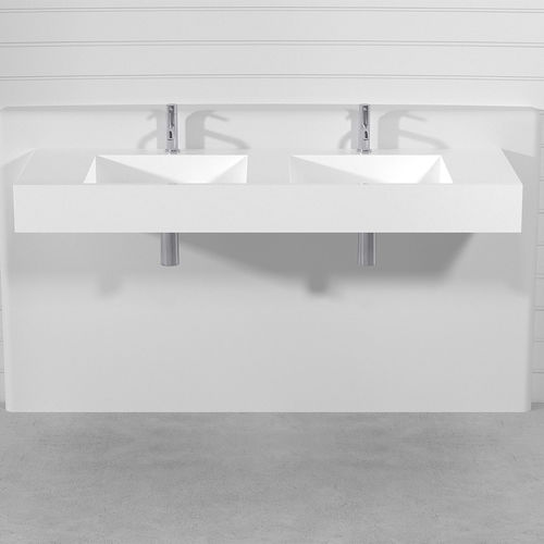 Aufsatzwaschbecken - SQUARE - Technova S.r.l. - Pietraluce® / individuell gestaltbar / doppelt
