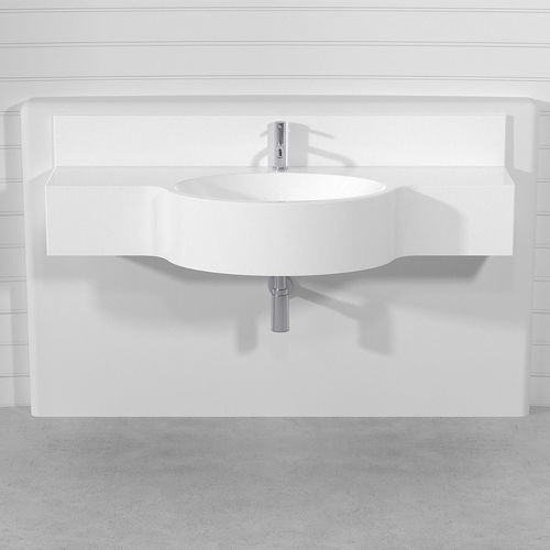 Einbauwaschbecken - CIPRO FIXED - Technova S.r.l. - Keramik / Pietraluce® / mit integrierter Waschtischplatte