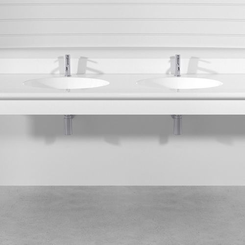 Wand-Waschbecken - OVAL  - Technova S.r.l. - Keramik / Pietraluce® / mit integrierter Waschtischplatte
