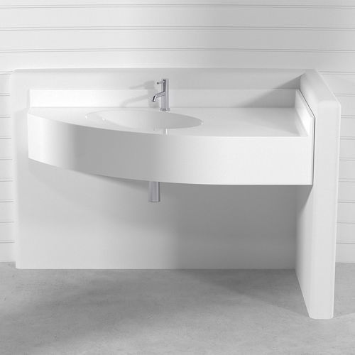 Wand-Waschbecken - ROMA  - Technova S.r.l. - Keramik / Pietraluce® / mit integrierter Waschtischplatte