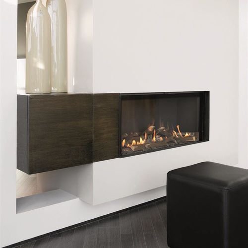 Holzkamin - LUNA DIAMOND 1000H - M-Design - Gas / Einbau / Einseitig