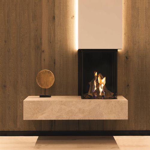 Gaskamin - TRUE VISION 550 DC - M-Design - wandmontiert / Einseitig / geschlossene Feuerstelle