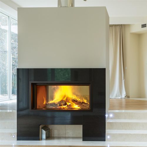 Holzkamin - ARGENTO 1050DH BASIC & PREMIUM - M-Design - Einbau / Einseitig / geschlossene Feuerstelle