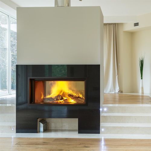 Holzkamin - ARGENTO 1350DH BASIC & PREMIUM - M-Design - Einbau / Einseitig / geschlossene Feuerstelle