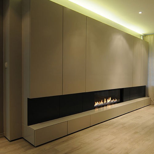Holzkamin - LUNA DIAMOND 1300H - M-Design - Gas / Einbau / Einseitig