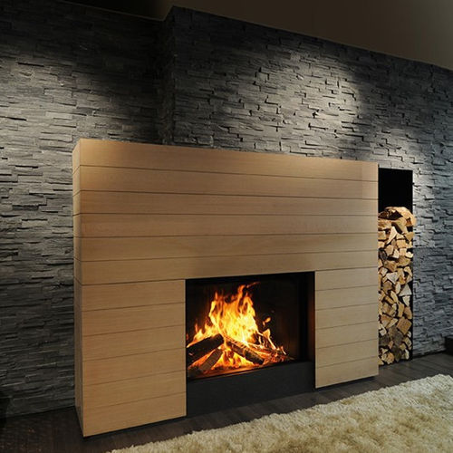 Holzkamin - LUNA DIAMOND 1150V - M-Design - Einbau / Einseitig / geschlossene Feuerstelle