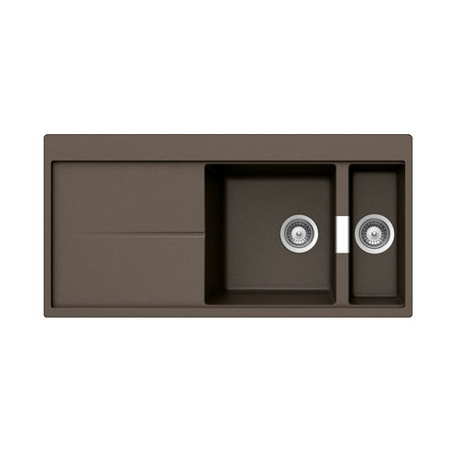 Doppelbeckenspüle - HORIZONT: D-150 - Schock - mit Abtropffläche / Verbundwerkstoff / einbaufähig