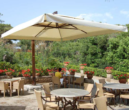 Quadratischer Sonnenschirm - MISTER - Edengarden Patio Umbrellas - Ampel / Aluminium / verzinkter Stahl