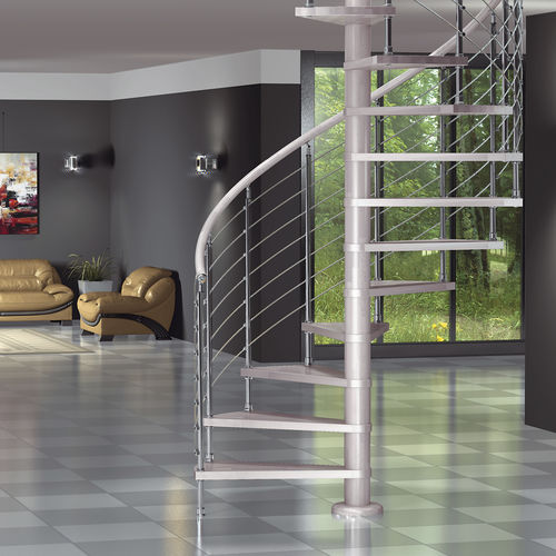 Wendeltreppe - DIABLE - SK SYSTEME - Holzstufen / mit Holzstruktur / mit Metallstruktur