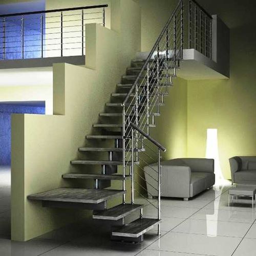 Gerade Treppe - JAZZ : CHROME - SK SYSTEME - viertelgewendelt / halbgewendelt / rundgewendelt