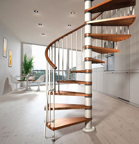 Wendeltreppe - NOVA - SK SYSTEME - Holzstufen / mit Metallstruktur / modern