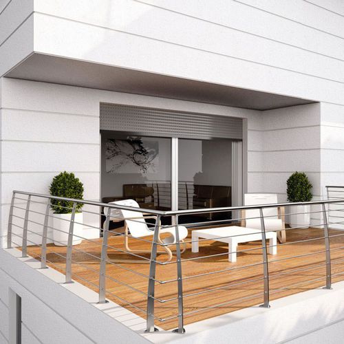 Edelstahlgeländer - ROD RX - SK SYSTEME - mit Stangen / für Außenbereich / für Terrasse