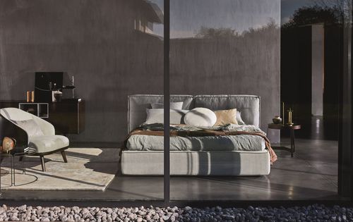Doppelbett - FLANN - Ditre Italia - modern / Polster / Kopfteil