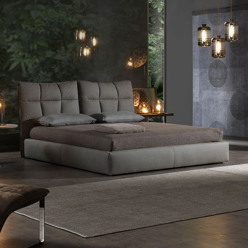 Doppelbett - EVA DUE - cierre - modern / Polster / verstellbares Kopfteil