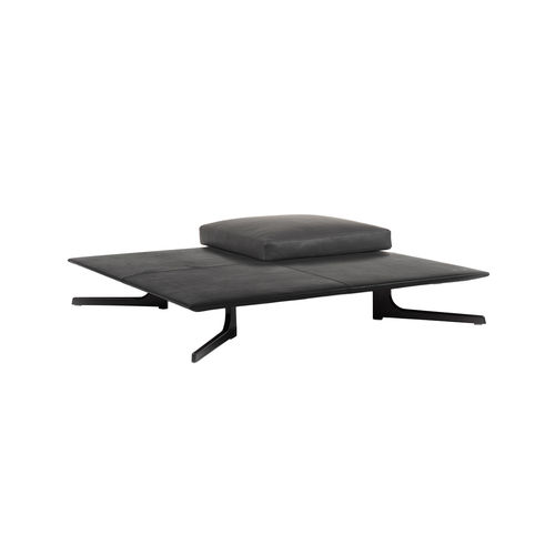 Moderner Couchtisch - MARGOT - cierre - aus verchromtem Metall / Leder / rechteckig